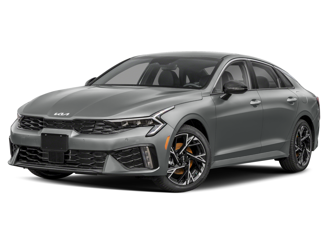 2026 Kia K5 GT-Line in Steel — front three-quarter view