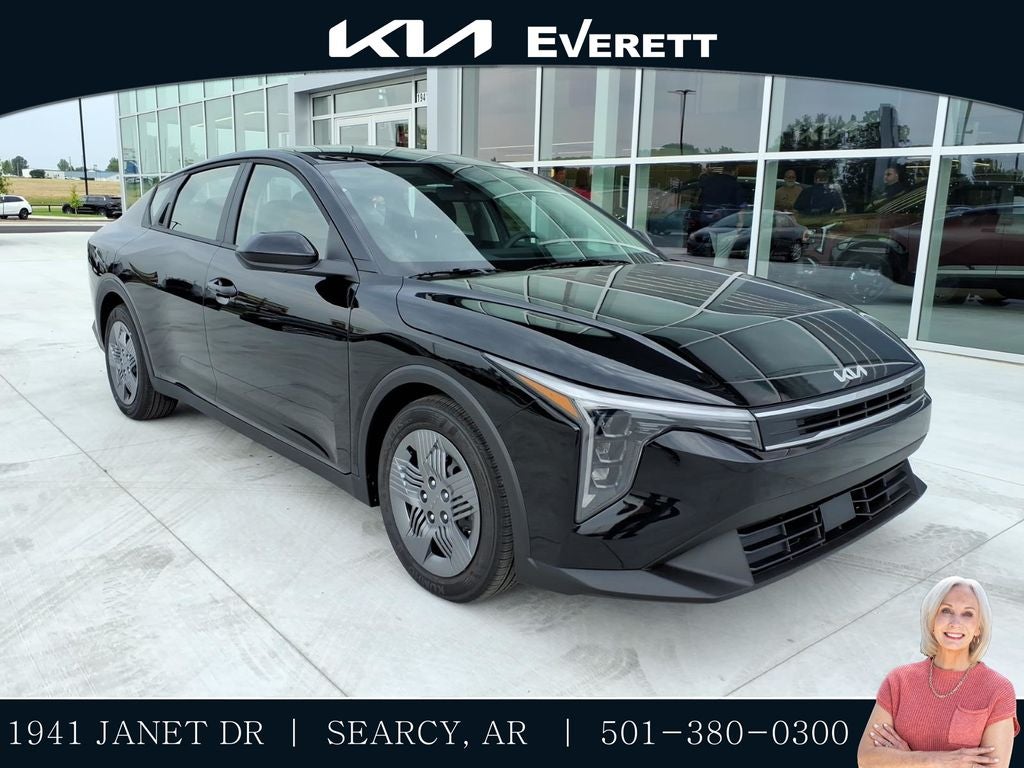 2026 Kia K4 LXS in Aurora Black — front three-quarter view