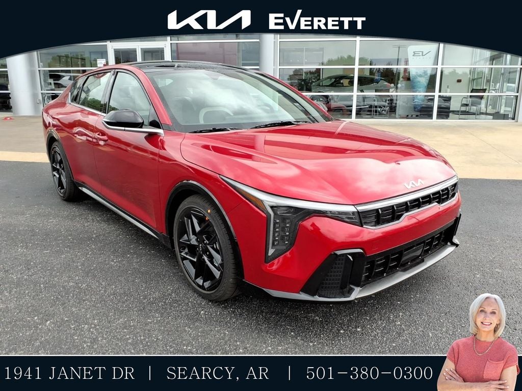 2026 Kia K4 GT-Line Turbo in Currant Red — front three-quarter view