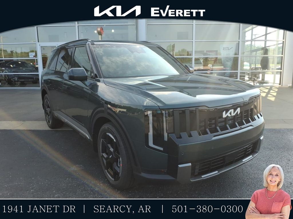 2027 Kia Telluride EX in Black / Jade — front three-quarter view