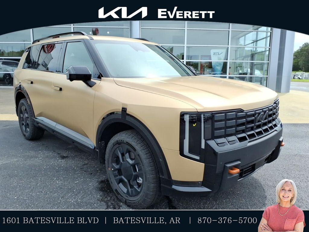 2027 Kia Telluride X-Pro SX-Prestige in Terrain Brown Matte — front three-quarter view