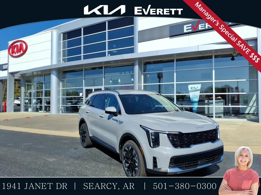 2026 Kia Sorento EX in Gray — front three-quarter view