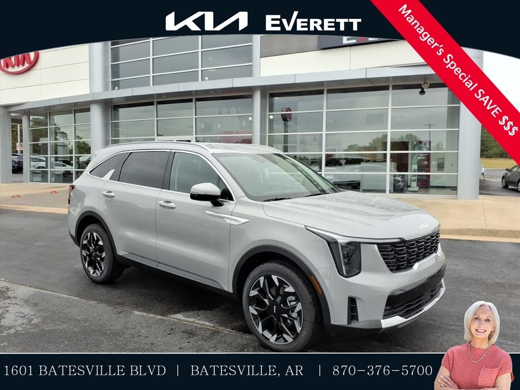 2026 Kia Sorento EX in Wolf Gray — front three-quarter view