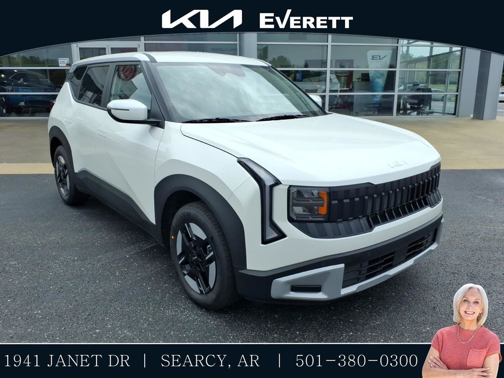 2027 Kia Seltos LX in Snow White Pearl — front three-quarter view