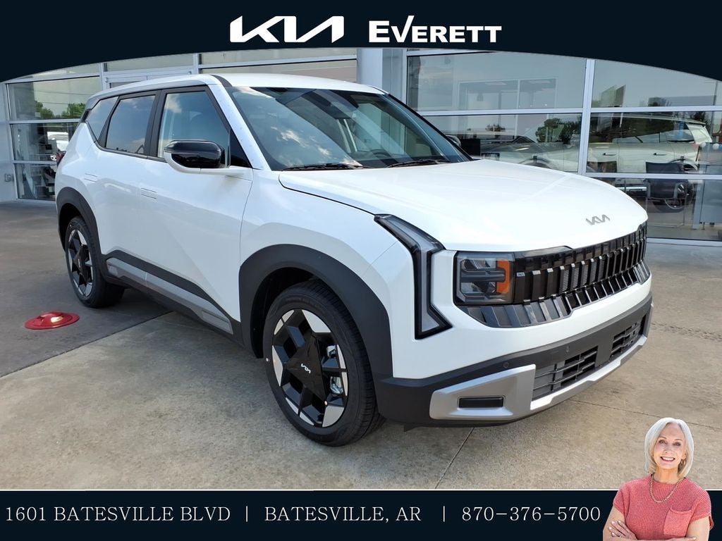 2027 Kia Seltos EX in Snow White Pearl — front three-quarter view