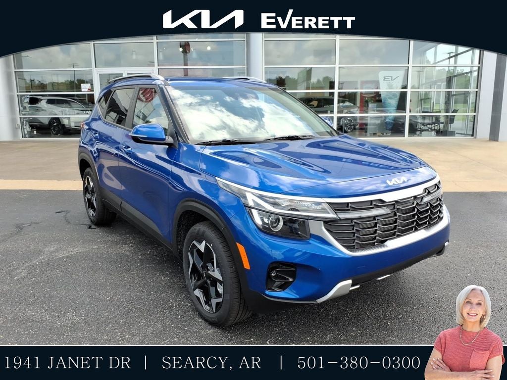 2026 Kia Seltos S in Neptune Blue — front three-quarter view