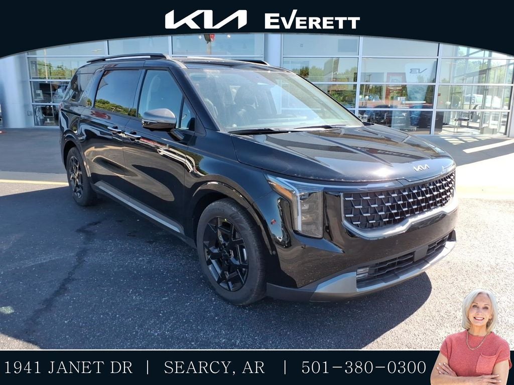 2026 Kia Carnival SX in Aurora Black — front three-quarter view